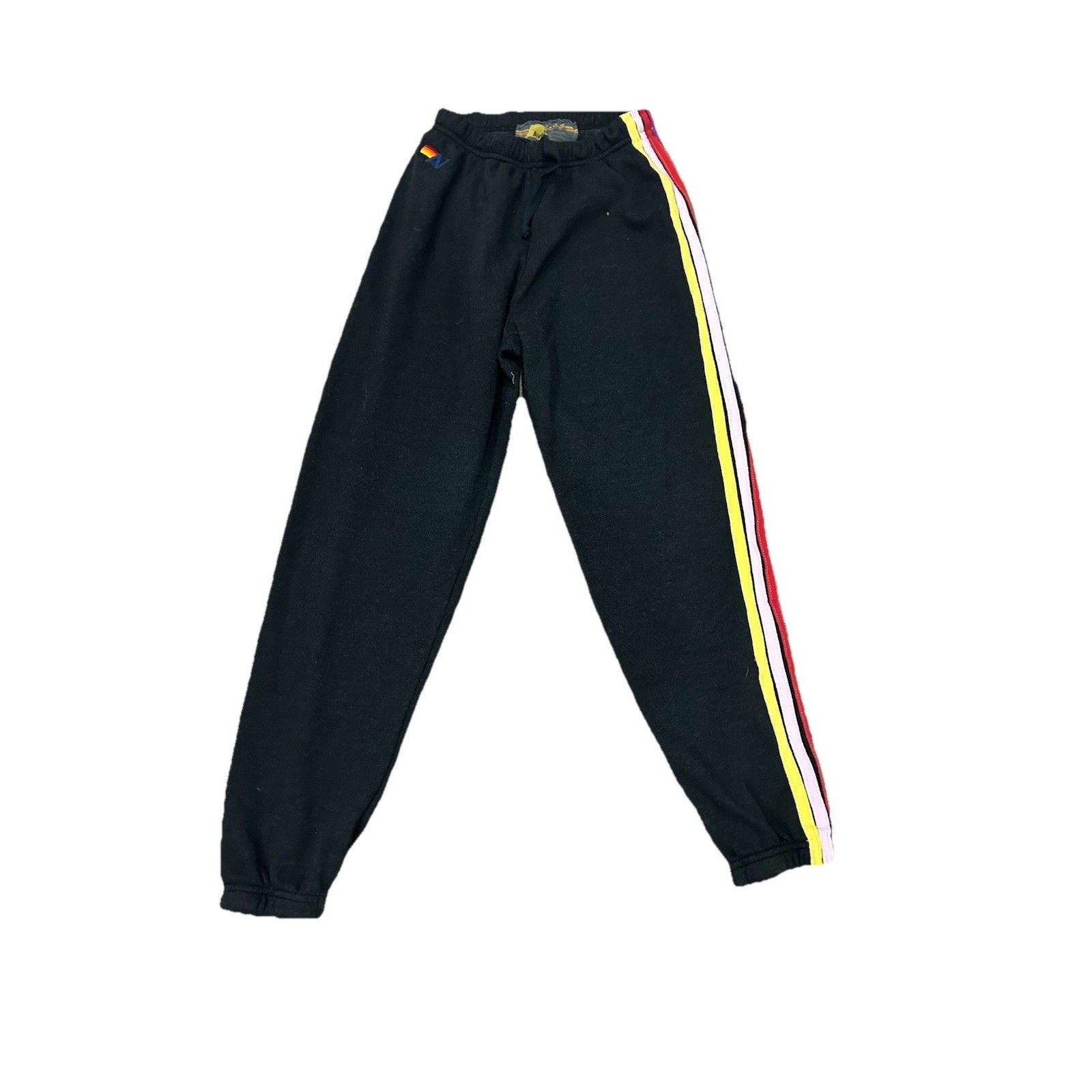 Aviator Nation 5 Stripe Jogger Sweatpants Women Xs Black Wonka Rare Nwot
